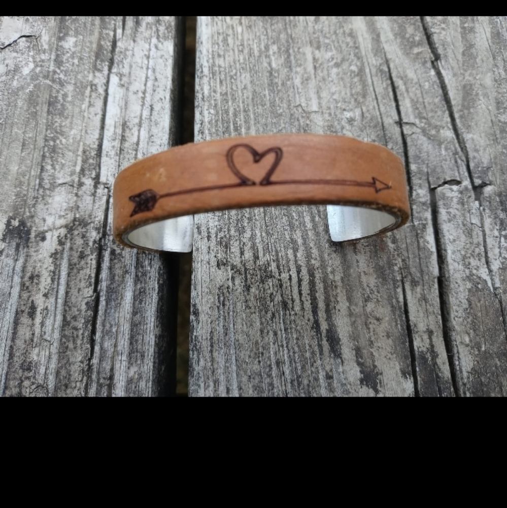 Rustic Cuff Shot Through The Heart Bracelet